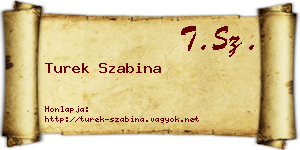 Turek Szabina névjegykártya